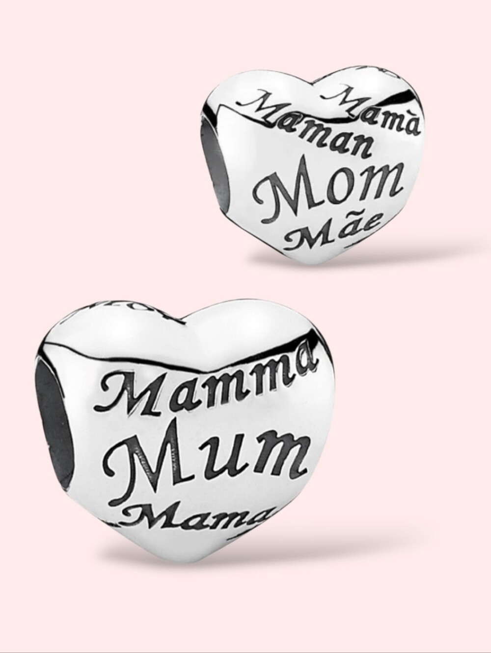 PANDORA Sterling Silver A Mother's Heart Family Bead Charm Retired